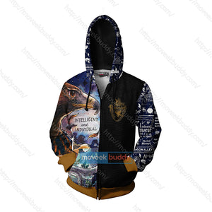 Ravenclaw House Intelligent And Individual Harry Potter Zip Up Hoodie