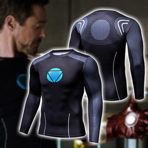 Iron Man Tony Stark Cosplay Long Sleeve Compression T-shirt