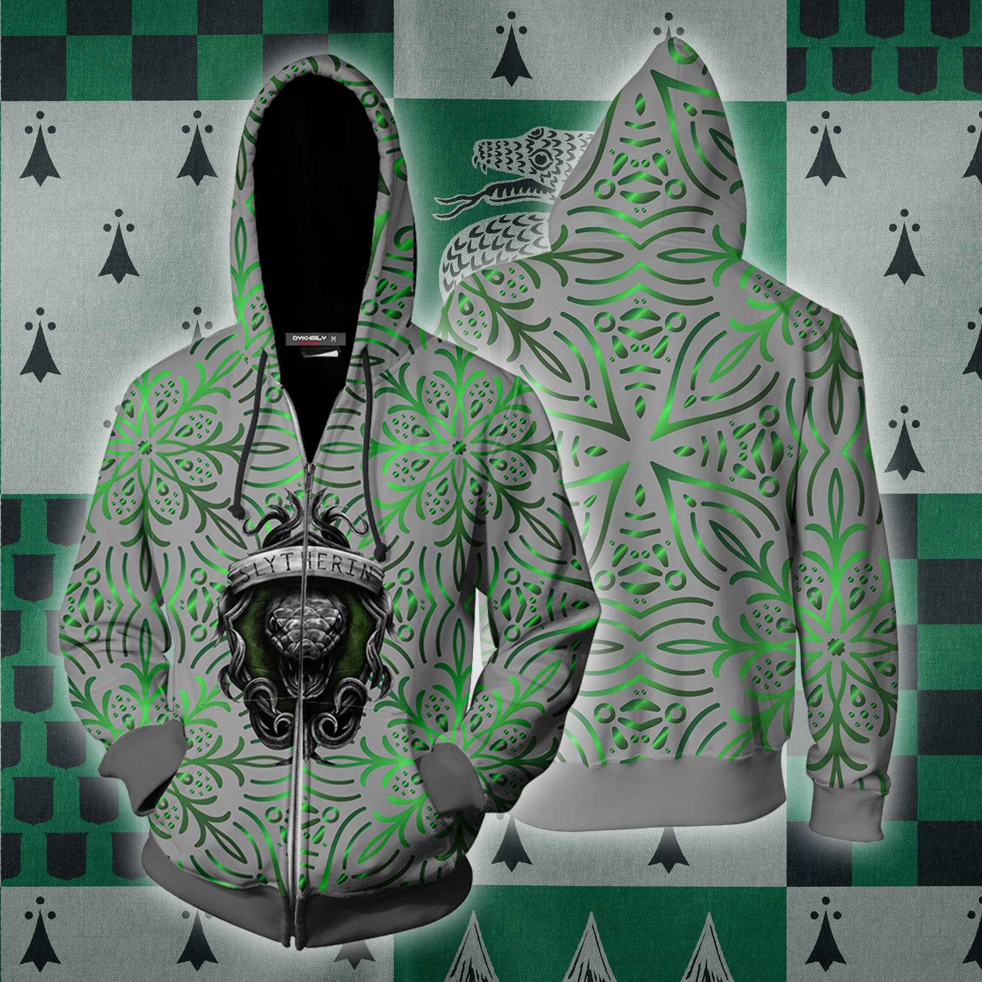 House Slytherin By Any Means Harry Potter Zip Up Hoodie