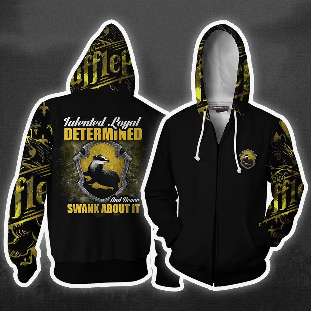 Talented Loyal Determine And Never Swank About It Hufflepuff Harry Potter Zip Up Hoodie