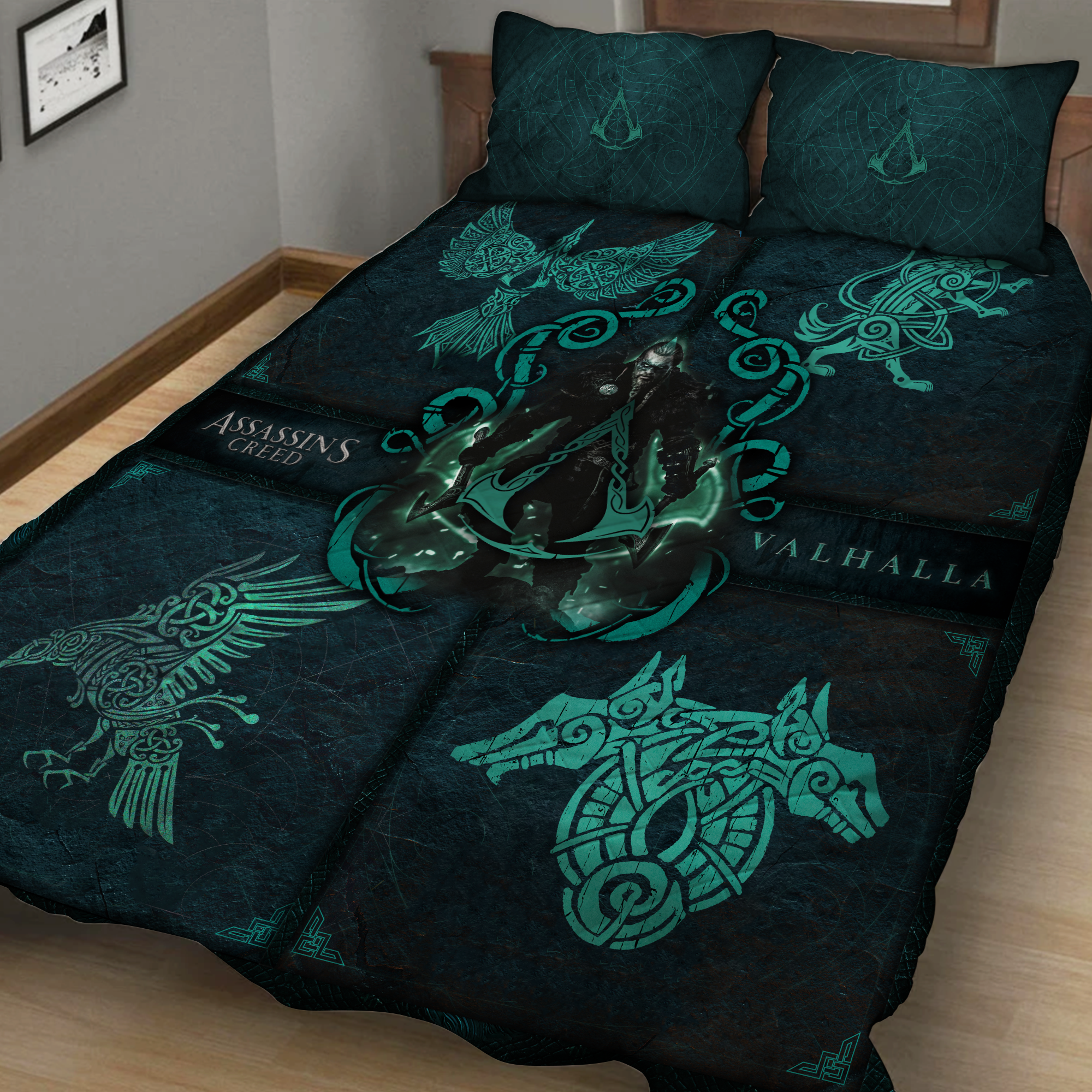 Assassin's Creed Valhalla 3D Quilt Bed Set 