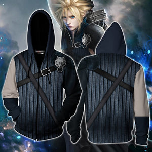 Final Fantasy VII Cloud Strife Cosplay Zip Up Hoodie Jacket