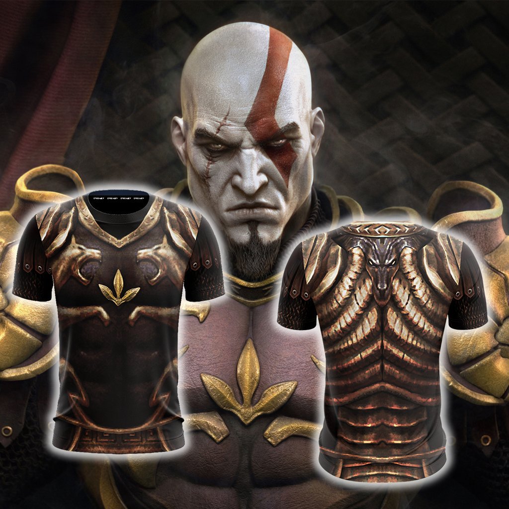 God Of War 2 Kratos Armor Cosplay Unisex 3D T-shirt