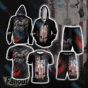 Fallout Brotherhood Of Steel New Unisex Zip Up Hoodie Jacket
