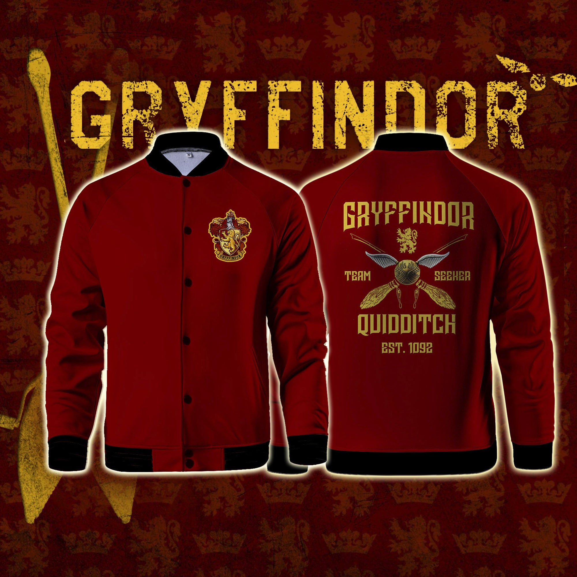 Gryffindor Quidditch Team Harry Potter Baseball Jacket