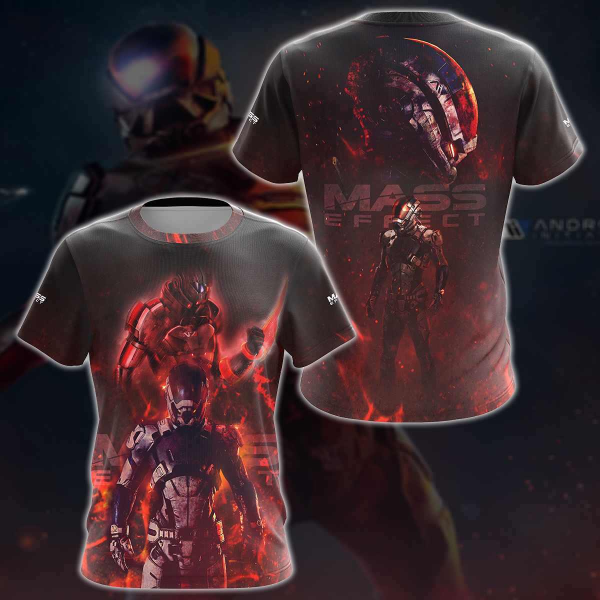 Mass Effect Video Game 3D All Over Print T-shirt Tank Top Zip Hoodie Pullover Hoodie Hawaiian Shirt Beach Shorts Jogger
