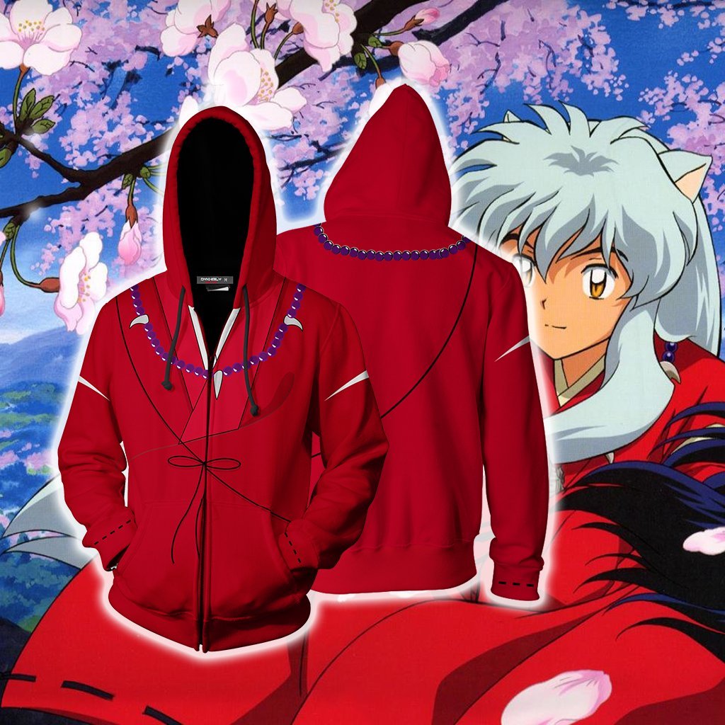 Inuyasha Cosplay Zip Up Hoodie Jacket