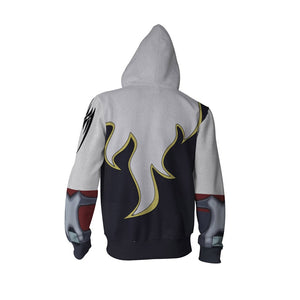Tekken Jin Kazama White Flame Cosplay Zip Up Hoodie Jacket