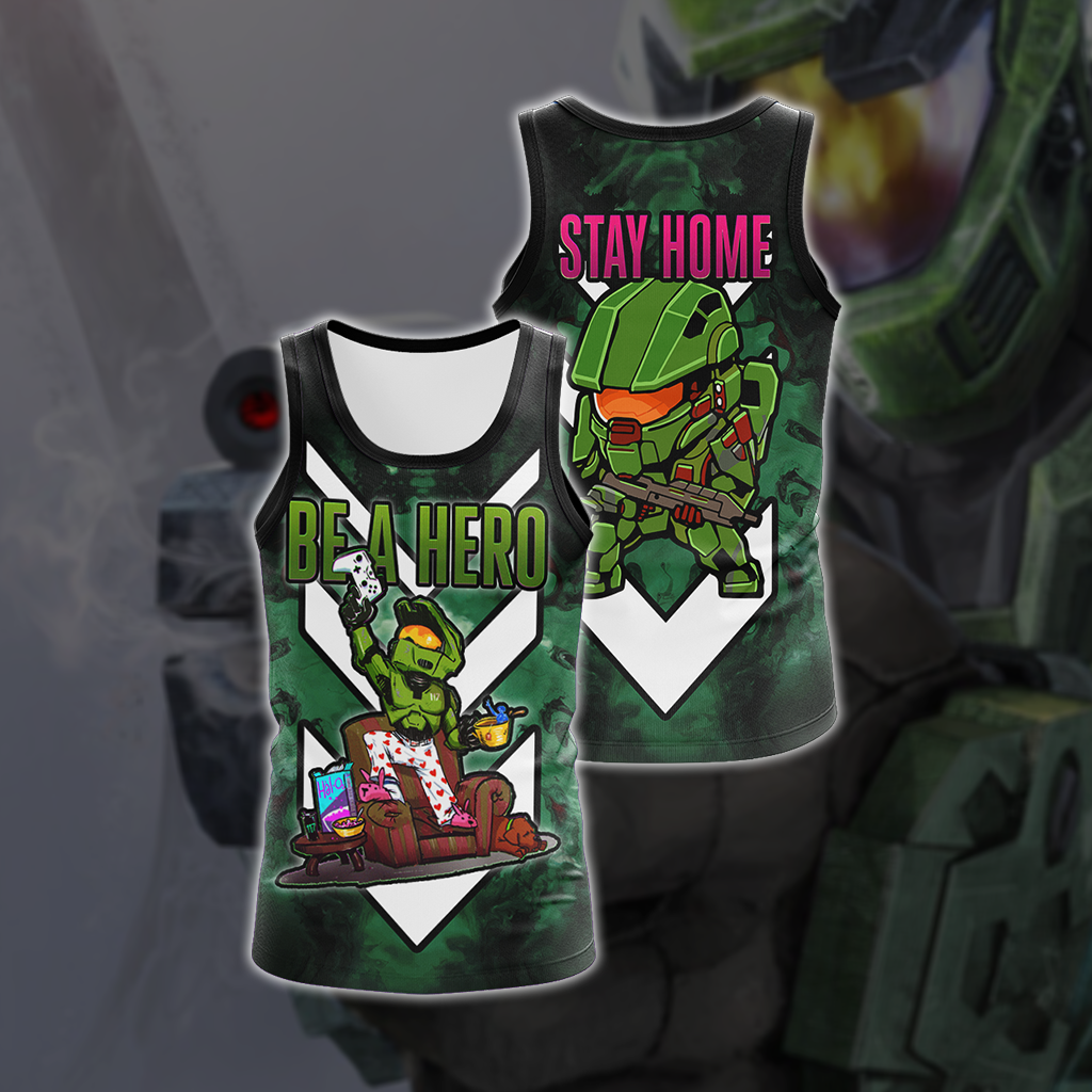 Halo: Combat Evolved - Be a hero. Stay home Unisex 3D Tank Top