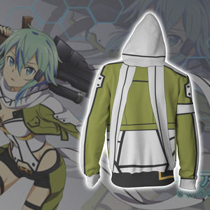 Sinon Sword Art Online Cosplay Zip Up Hoodie Jacket