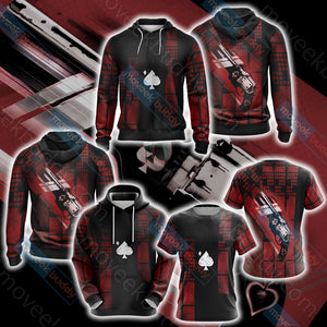 Destiny 2 - Ace Of Spades Unisex Zip Up Hoodie T-Shirt Pullover Hoodie