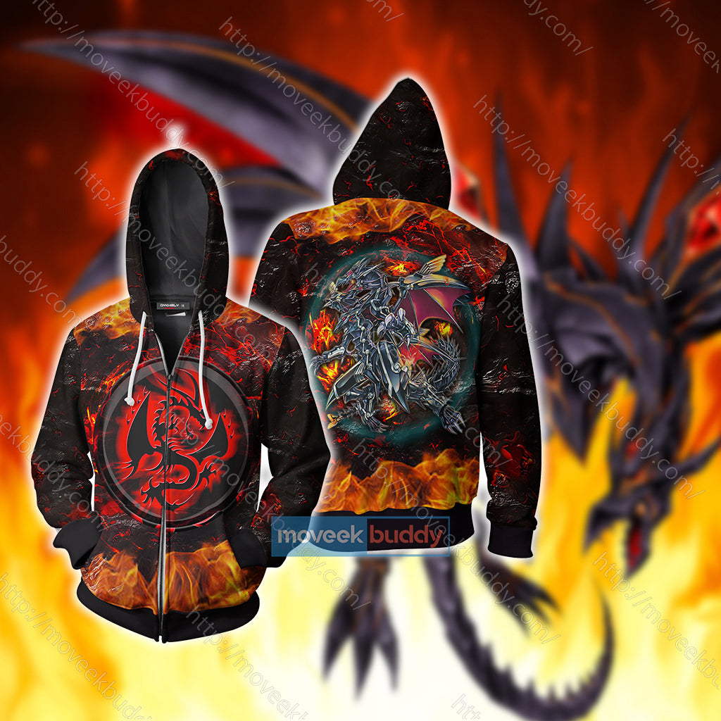 Yu-Gi-Oh! Red-Eyes Flare Metal Dragon Cosplay Zip Up Hoodie Jacket