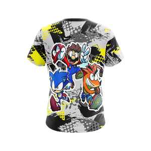 Crash Bandicoot x Mario x Sonic The Hedgehog Unisex 3D T-shirt
