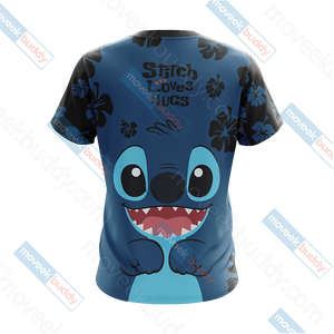Stitch Loves Hugs Free Hugs Unisex 3D T-shirt