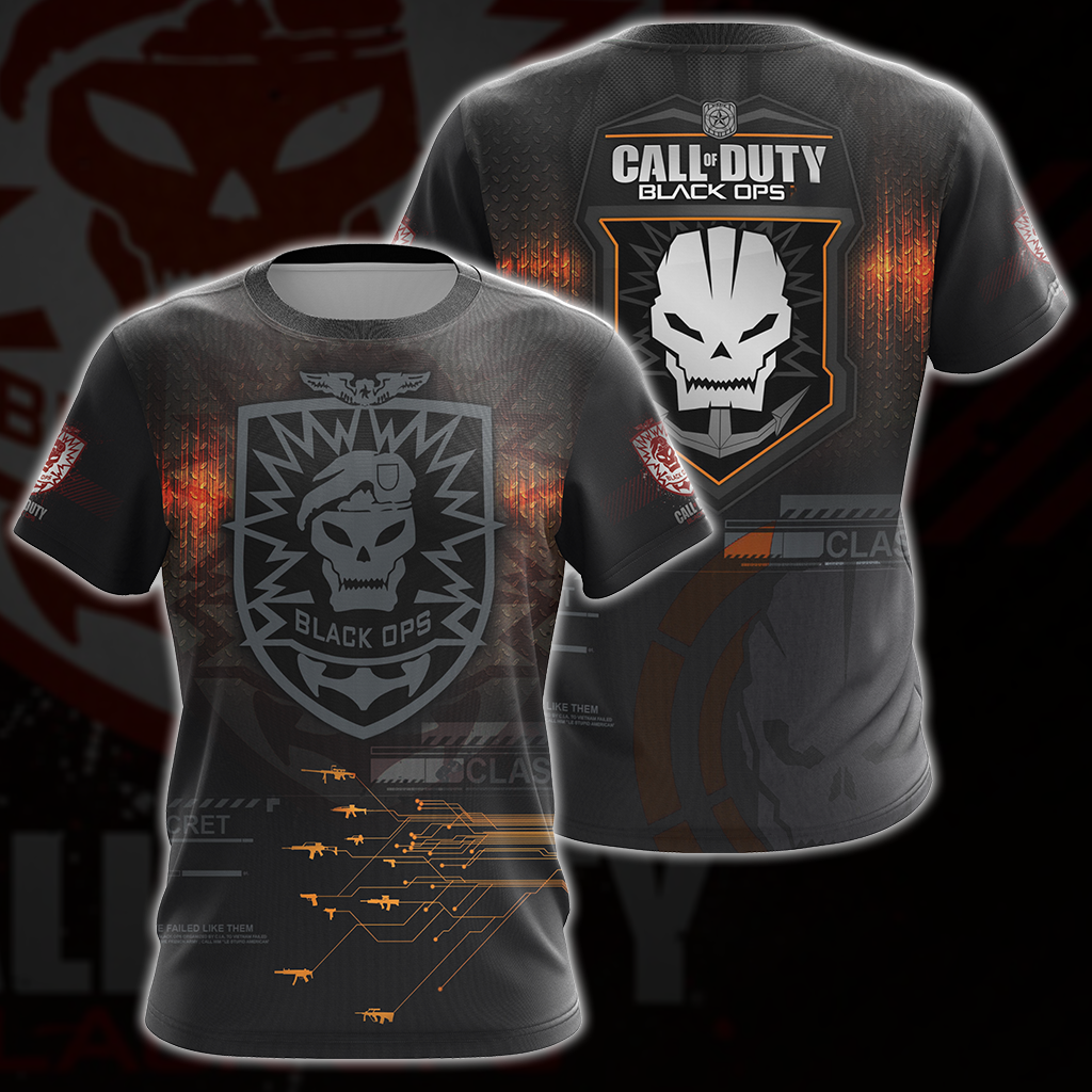Call of Duty: Black Ops All Over Print T-shirt Tank Top Zip Hoodie Pullover Hoodie Hawaiian Shirt