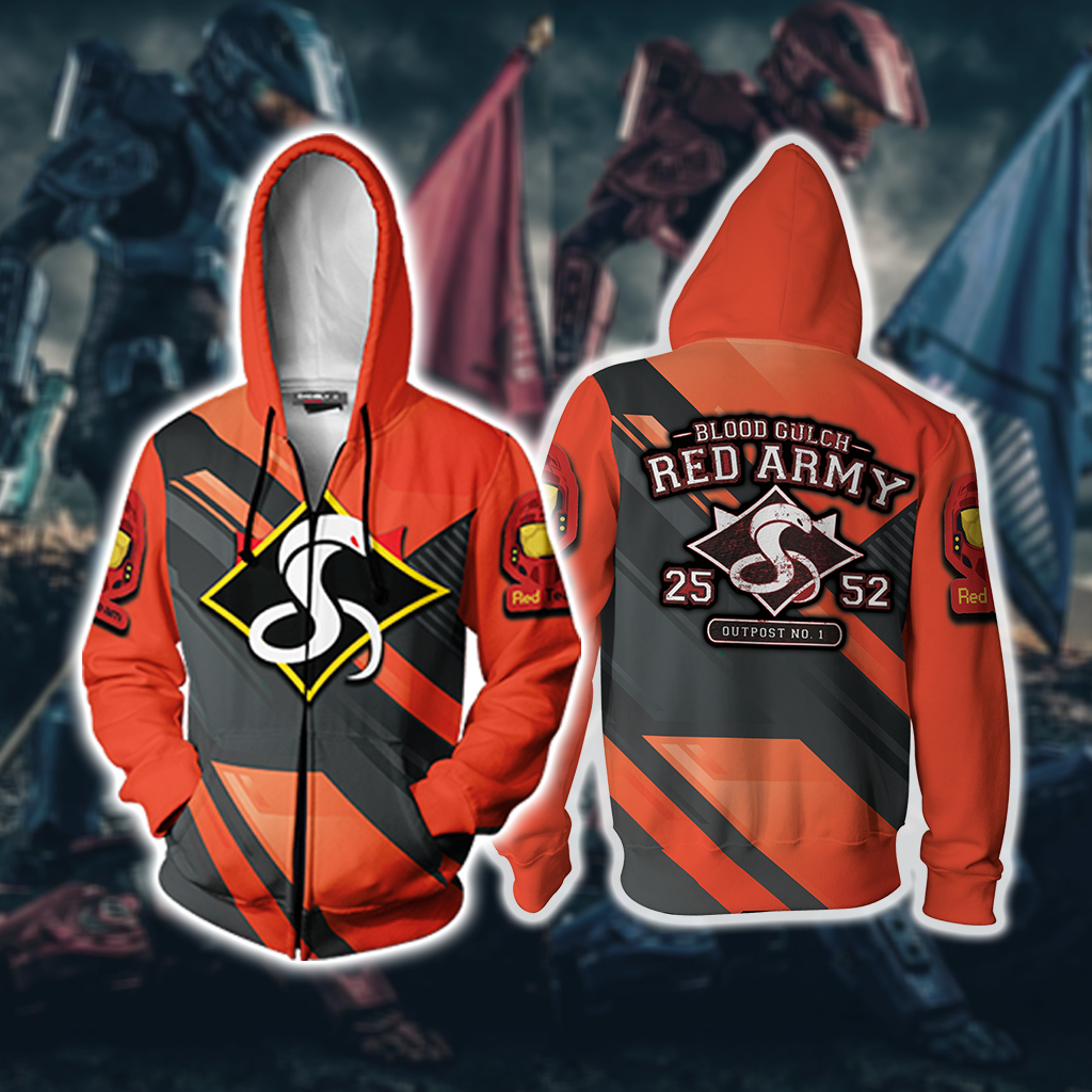 Halo - Red Team New Unisex Zip Up Hoodie Jacket