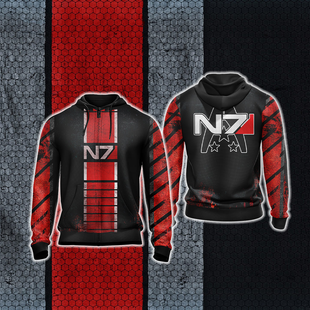 Mass Effect - N7 New Version Unisex Zip Up Hoodie