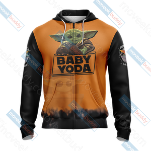 Star Wars The Mandalorian Baby Yoda Unisex Zip Up Hoodie Jacket