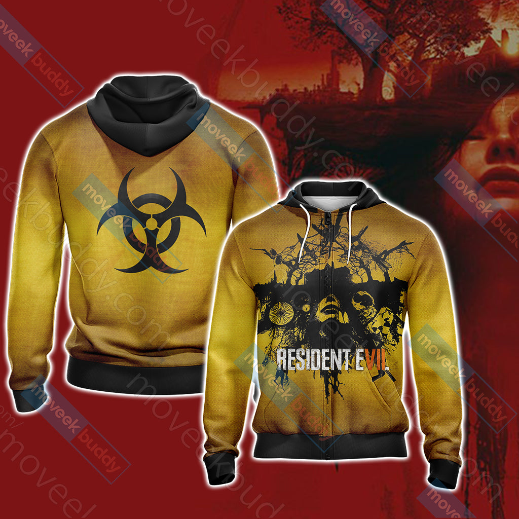 Resident Evil 7 Biohazard Unisex Zip Up Hoodie Jacket