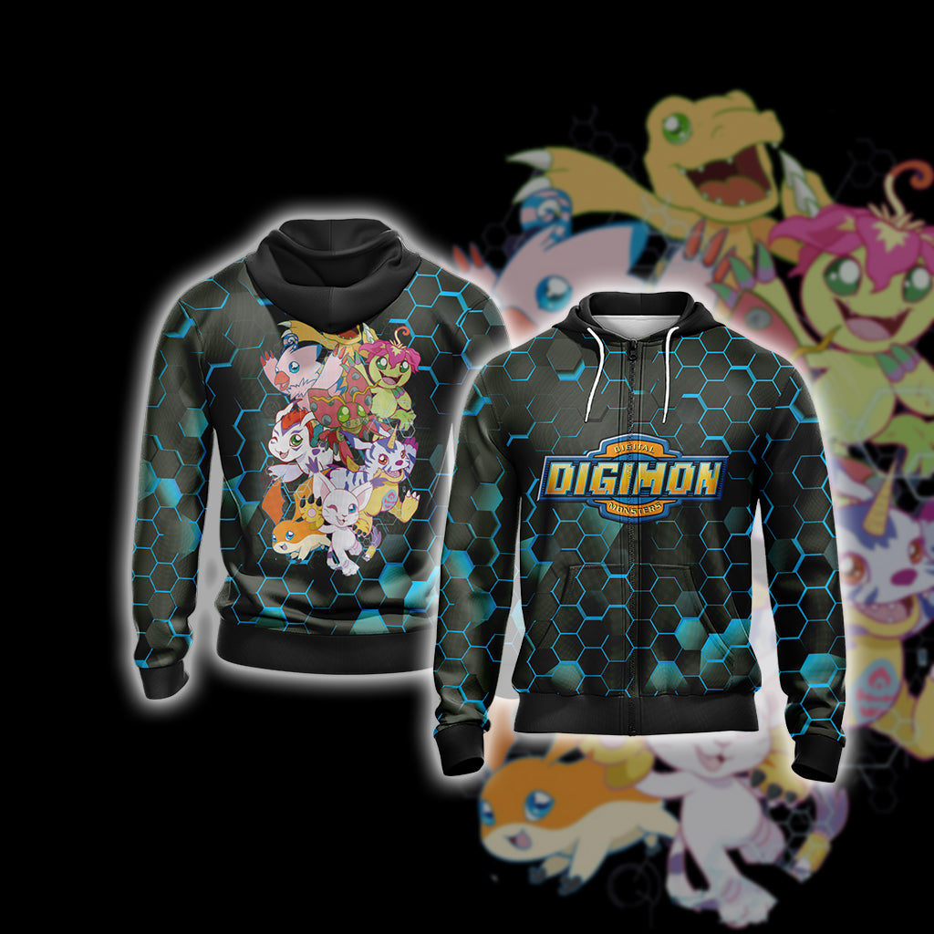 Digimon New Version Zip Up Hoodie Jacket