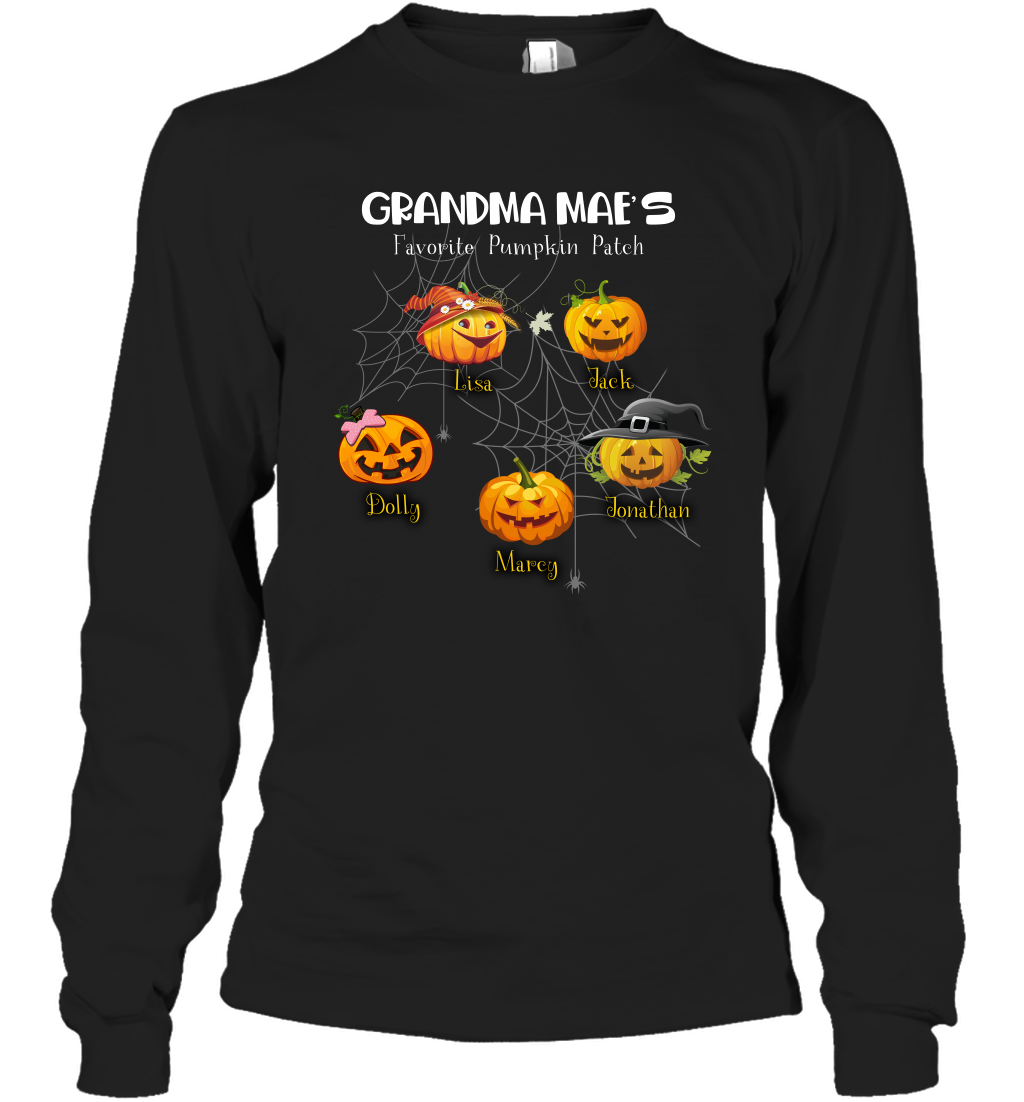 Grandma's favorite pumpkin patch  Halloween Custom Long Sleeve T-Shirt