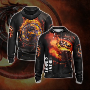 Mortal Kombat symbol Unisex Zip Up Hoodie Jacket