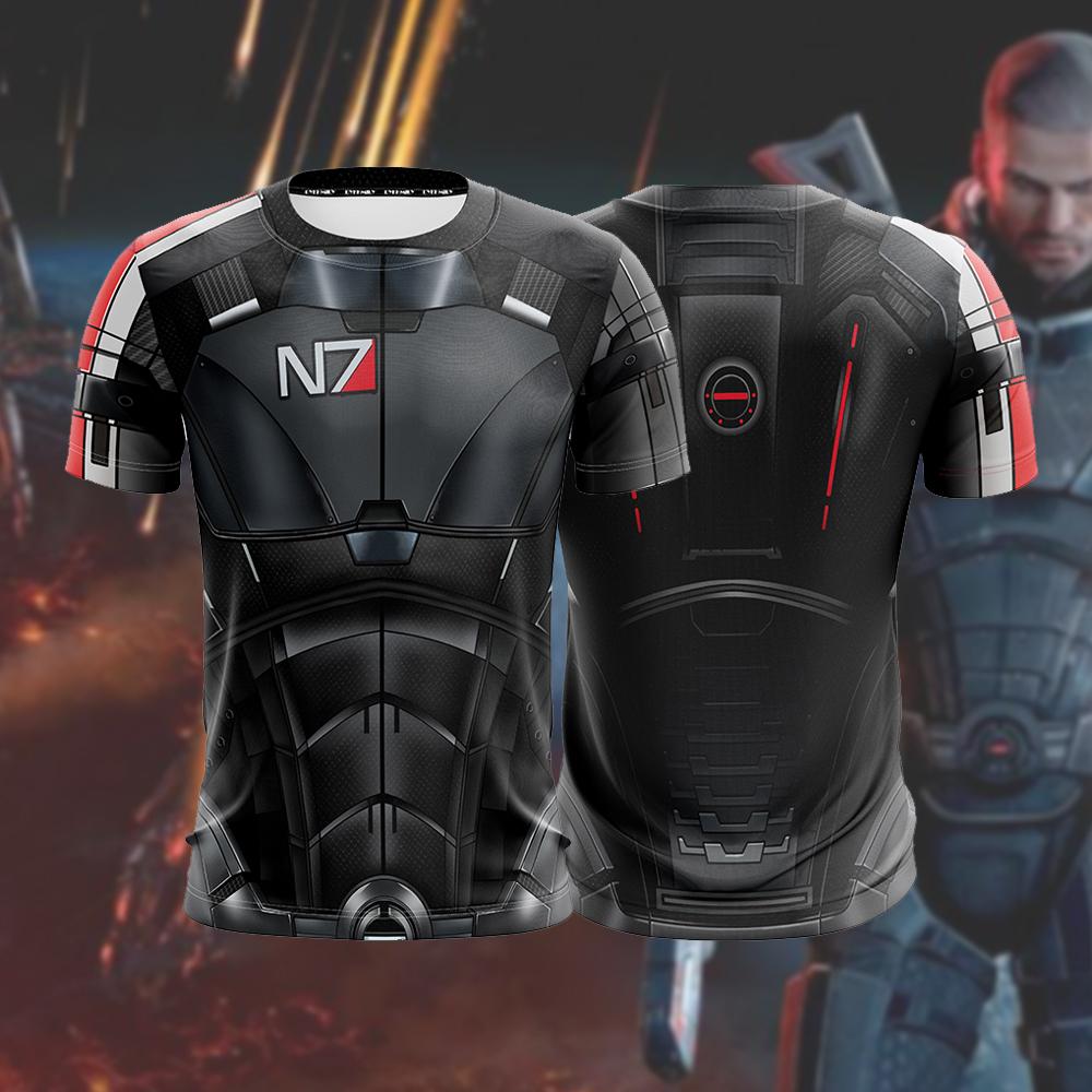 N7 Men Suit Mass Effect 3 Unisex 3D T-shirt