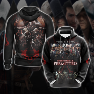 Nothing is True - Everything is Permitted Assassin's Creed All Over Print T-shirt Zip Hoodie Pullover Hoodie