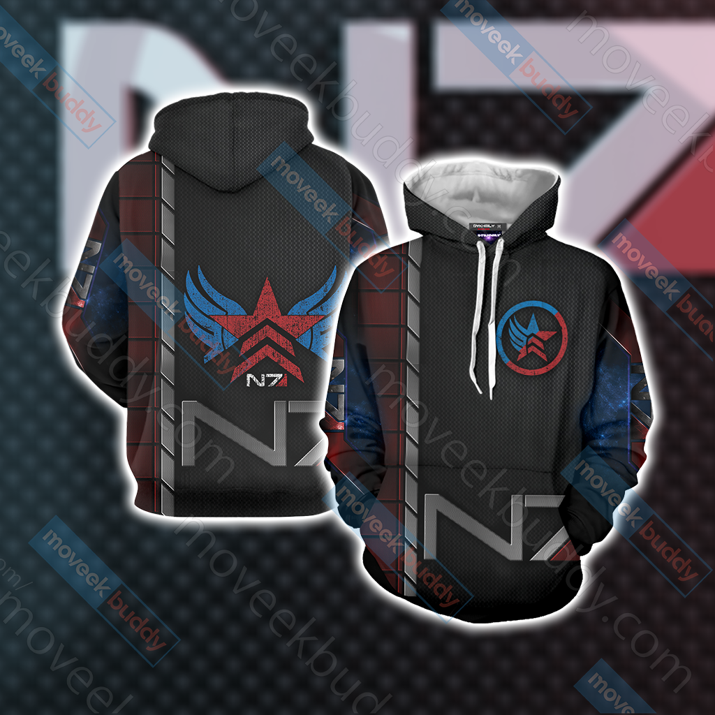 Mass Effect - Paragon Renegade N7 Unisex 3D Hoodie