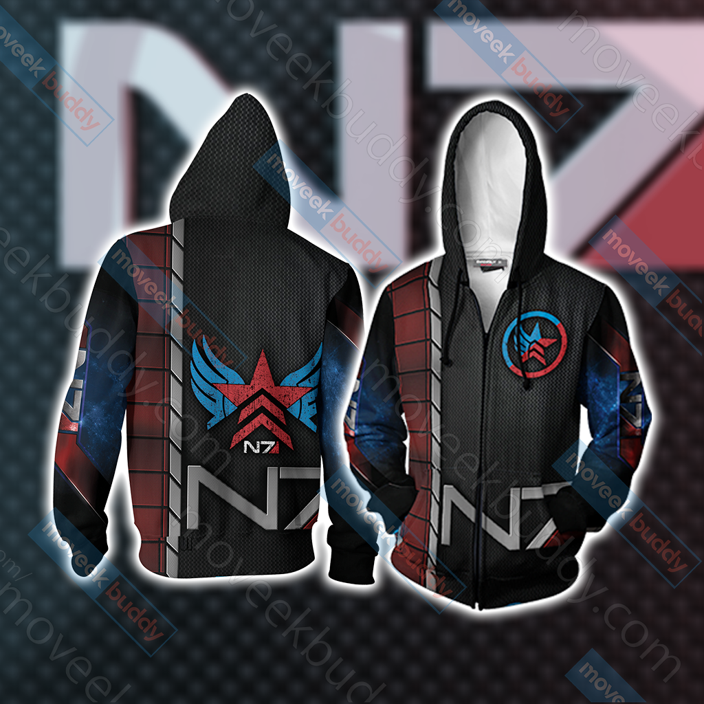 Mass Effect - Paragon Renegade N7 Unisex Zip Up Hoodie Jacket